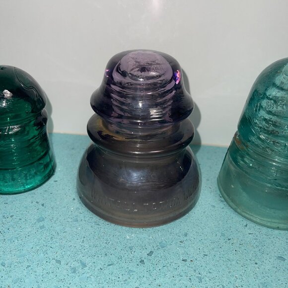 Whitall Antique Insulator Glass Collection Set of 4 Decor - Picture 9 of 16